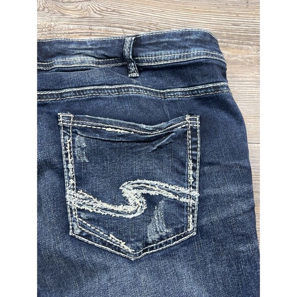 Silver Jeans Suki Denim Capri Blue Jeans Stretch Distressed Women's Plus Size 20 - Picture 5 of 12